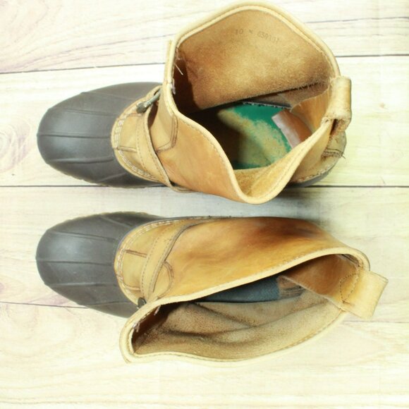 Vintage LL Bean 10 M Lounger Duck Boot Engineer Buckle Leather Unlined - Picture 7 of 10